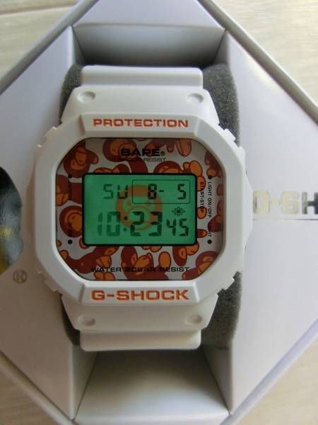 BAPE A BATHING APE LIMITED G SHOCK WHITE MILO CAMO BODY NEW 1000