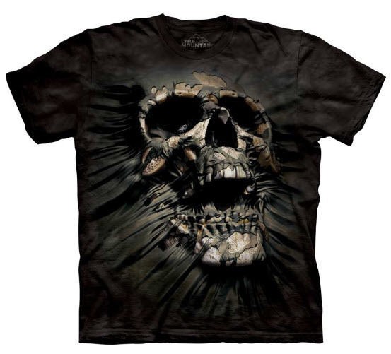 Breakthrough Skull T Shirt Ripping [Adult Medium] by The Mountain