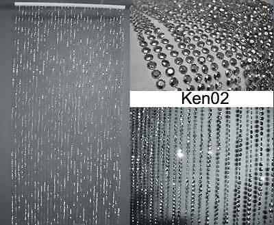 Beaded Silver Diamond Curtain or Room Divider 6 feet Event decoration