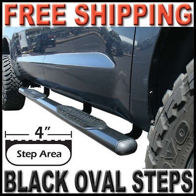   Ford F 150 SuperCrew 4 Black E Coated Oval Side Rail Step Nerf Bars