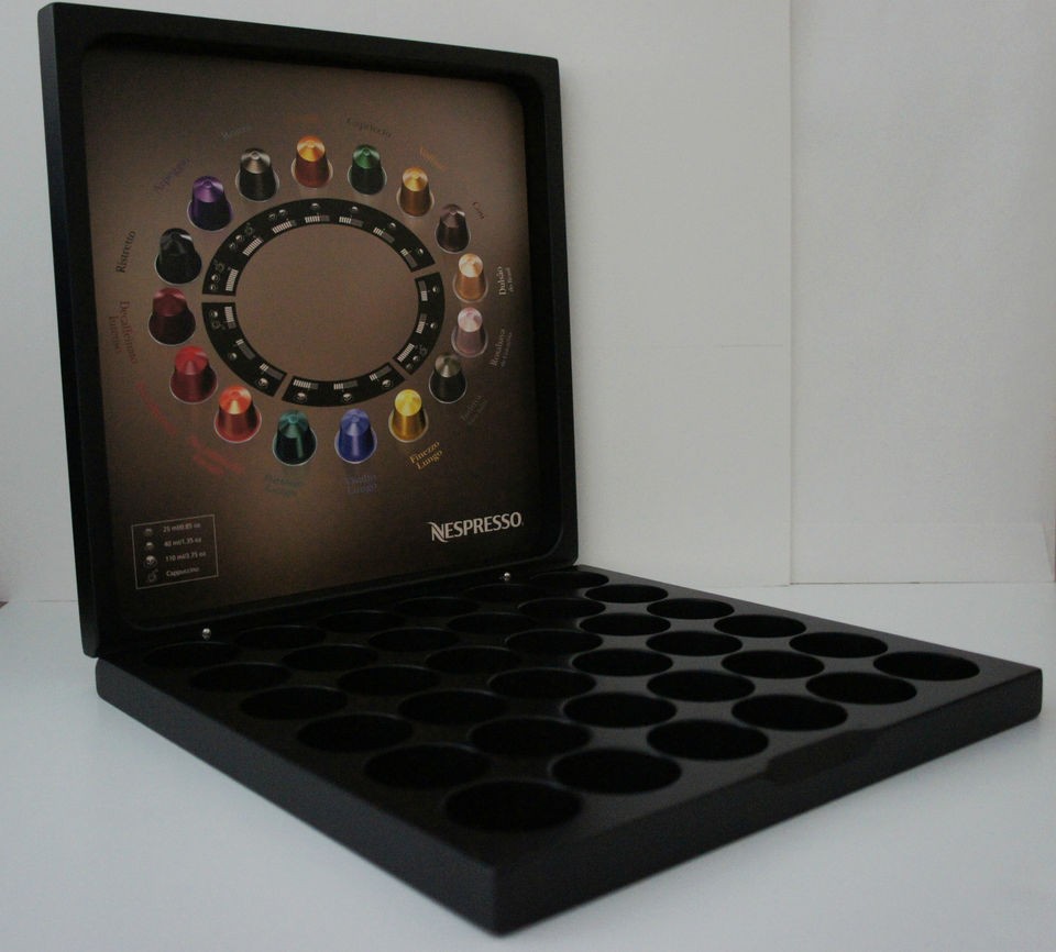 new nespresso discovery wooden wood ebony box case display returns