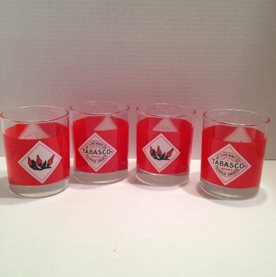 set of 4 tabasco glasses nice bar ware time left