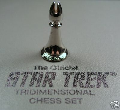 franklin mint star trek 3d chess silver plated bishop time