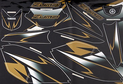 yamaha zuma 50f scooter 2012 custom graphic kits gold returns