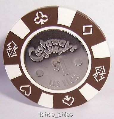   CASINO CHIPS BROWN BJ 2 6 WHITE COIN $1 CHIP LAS VEGAS NEVADA