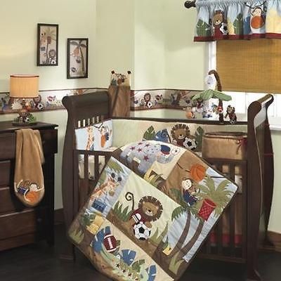 Team Safari Nursery Crib bedding  Lambs & Ivy, Jungle, Sports MVP w 