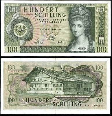 austria 100 schilling 1969 p 145 f vf from thailand