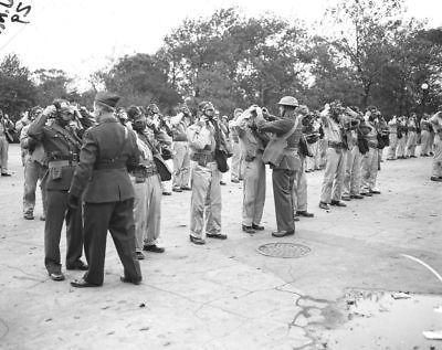 4x5 NEG US Army Gas Mask Drill Chicago 1942  91