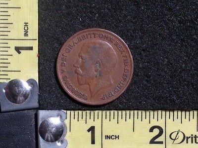   One Penny Georgius V Dei   England / Great Britain   Old British Coin