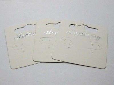 50 white jewelry earring display hanging holder cards 2 x2