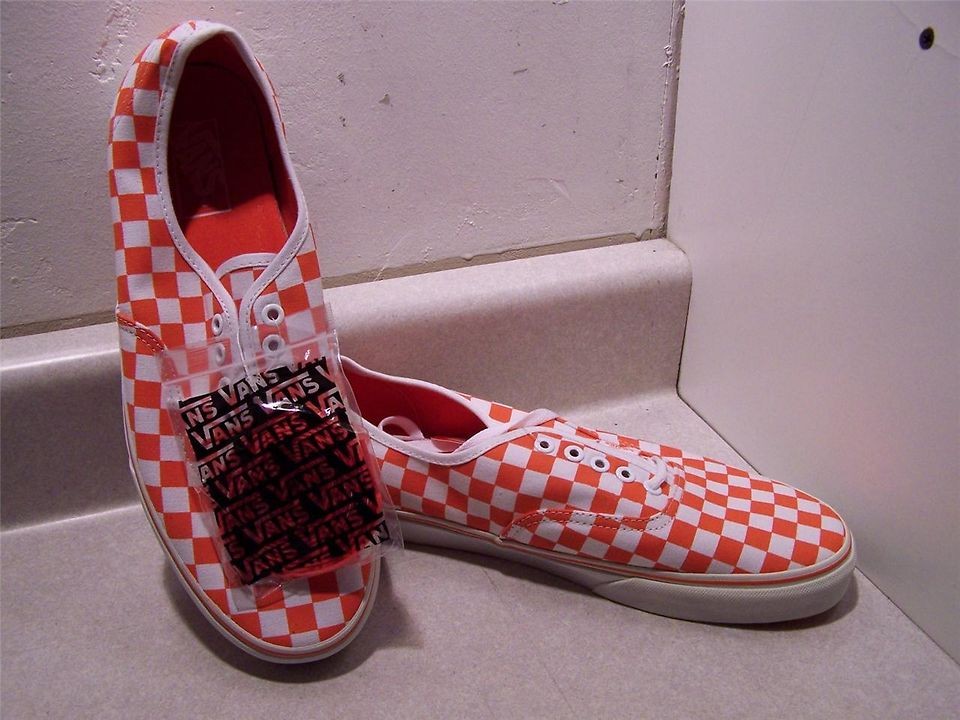   AUTHENTIC M/W SKATER SHOECHECKERBOARD{SPICY ORANGE}P/N VN 0EE336B(JH