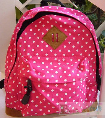 NEW Arrival Feb Children CAVANS Rose red Polka SCHOOL SMALL BACKPACK 2 