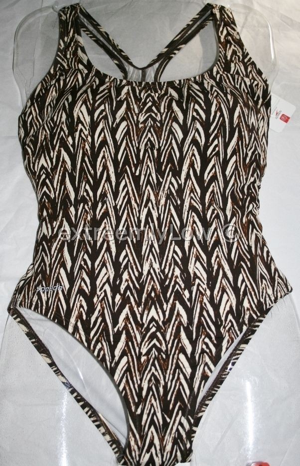   Womens ESPRESSO BROWN Racerback One Piece Swimsuit Bathing Suit 6 8