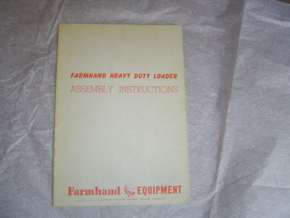   heavy duty farm loader operators assembly instructions manual
