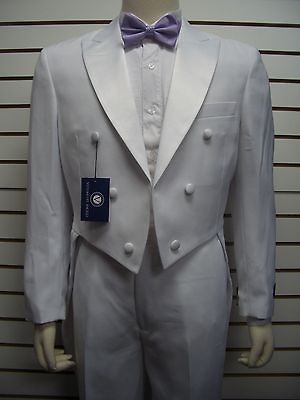 MENS 2PC WHITE TUXEDO W/ TAIL SIZE 44R NEW TUXEDO DRESS SUITS