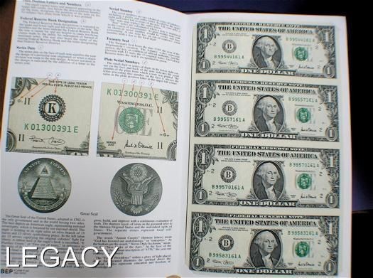 UNCUT SHEET OF 4 $1.00 BILLS GEMS 2001 UNCUT (ES