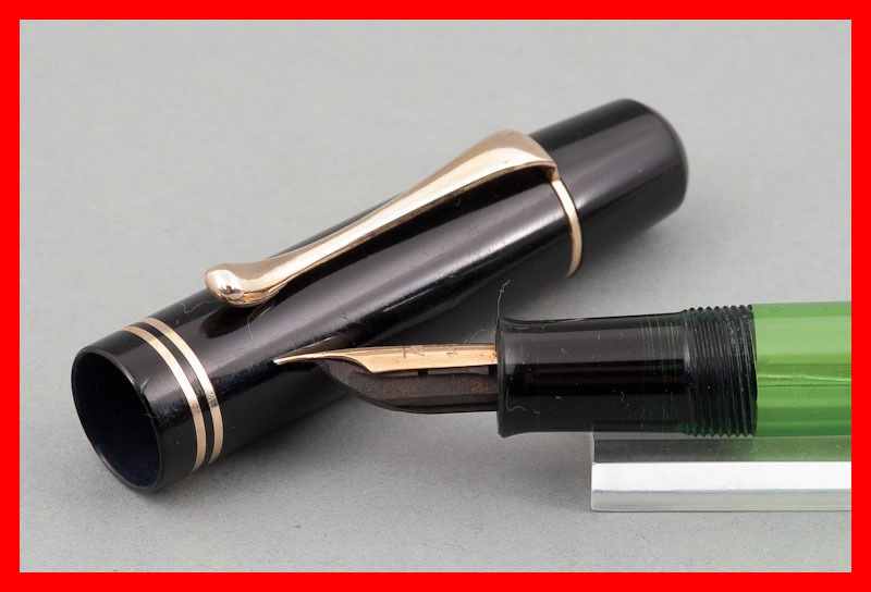 pelikan 100 taylorix all black 14c gold nib rare from