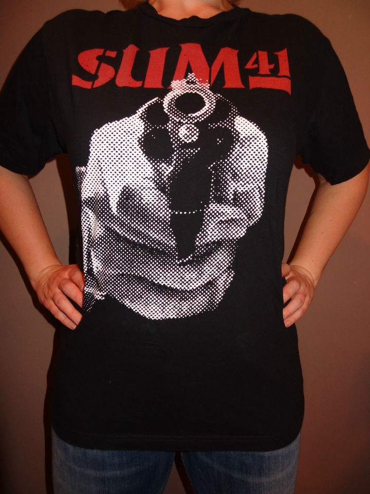 rare sum 41 gun in hand t shirt size large rock