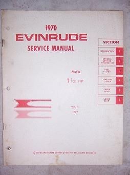 1970 evinrude outboard 1 1 2 hp mate service manual