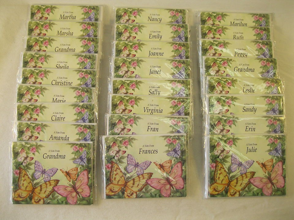 25 Pack of Cranberry Creek Personalized Stationary N 15 Butterflies 5 