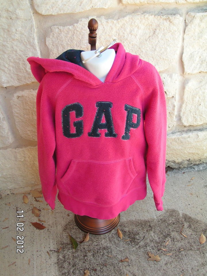 girls gap sweatshirt hoodie sz 8 m medium pink fleece