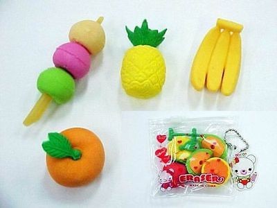 96 JAPANESE ERASERS FRUITS PARTY FAVOR PUZZLE ERASER WHOLESALE LOT