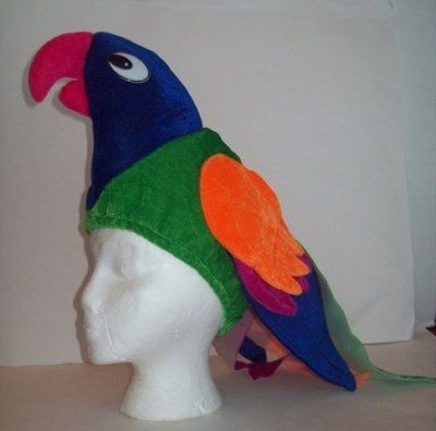 PARROT HAT COLORFUL BIRD TROPICAL PARIDISE MCCAW COSTUME HAT NEW