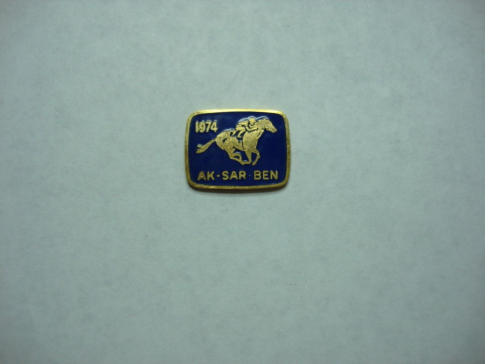 Vintage Ak Sar Ben Horse Racing Pin 1974 Jockey In The Saddle