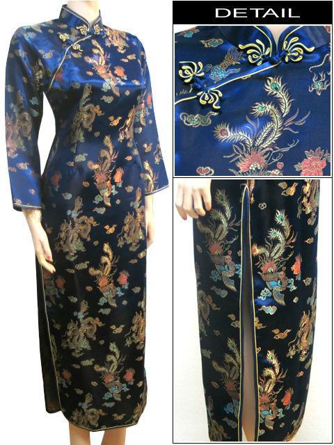 Full Length Cheongsam Chinese dress YD006 PLUS1X2X3X4X5X 