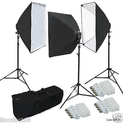 LINCO STUDIO PHOTOGRAPHY 4 SOCKETS LIGHT W/ SOFTBOX LIGHTING KIT W 