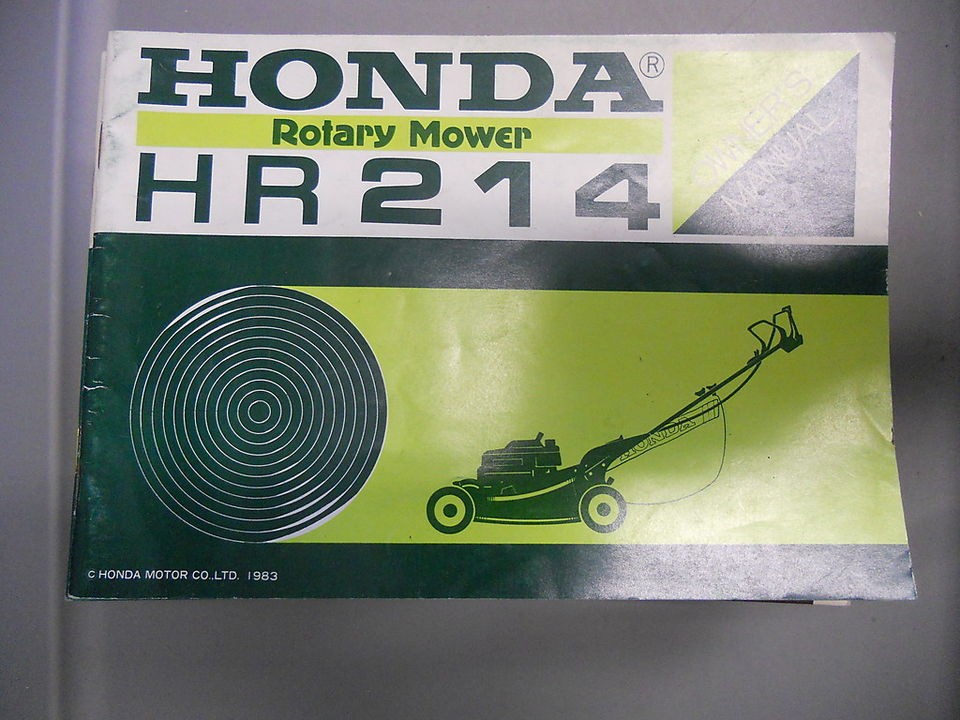 honda factory owners manual hr214 rotery mower 
