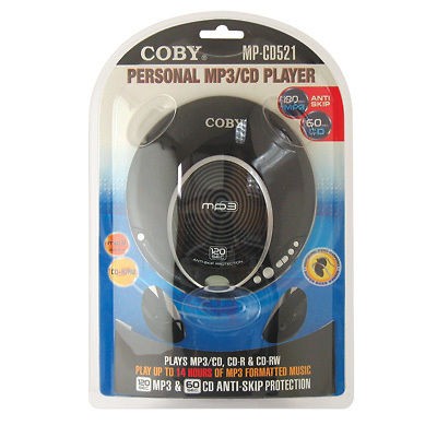 new coby mp cd521 personal  cd player w headphones