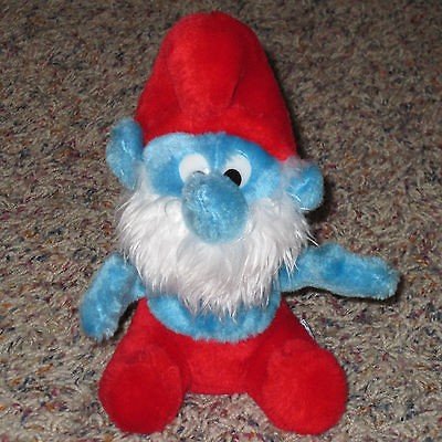   1981 PAPA SMURF 8 Plush Peyo Stuffed Animal Wallace Berrie & Co   Toy