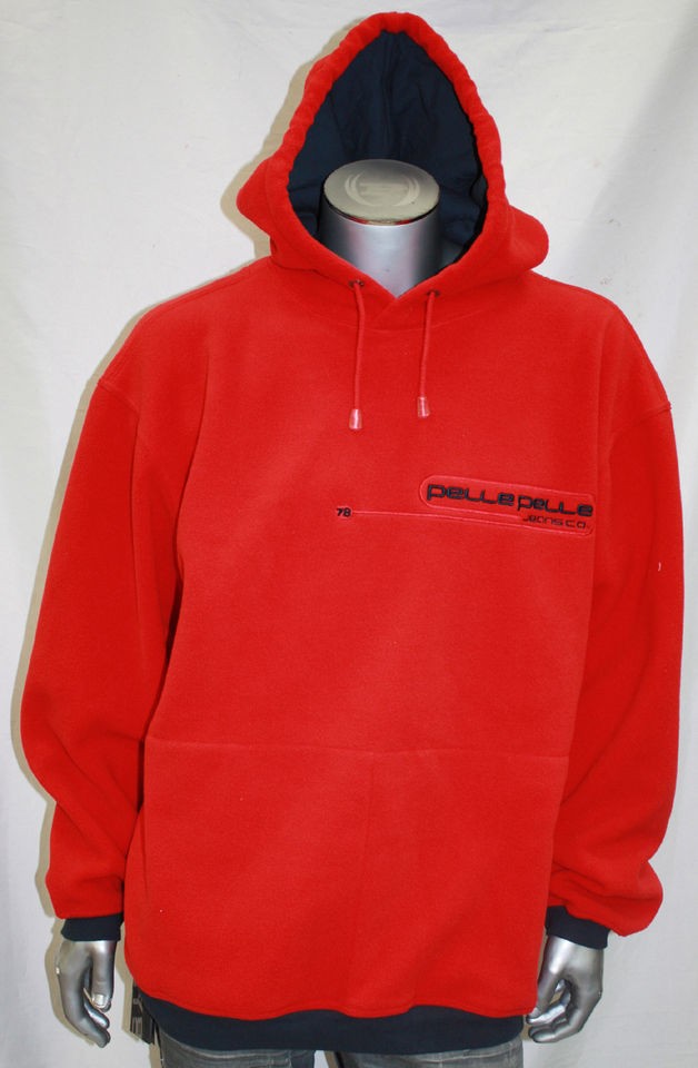 pelle pelle red fleece hoody