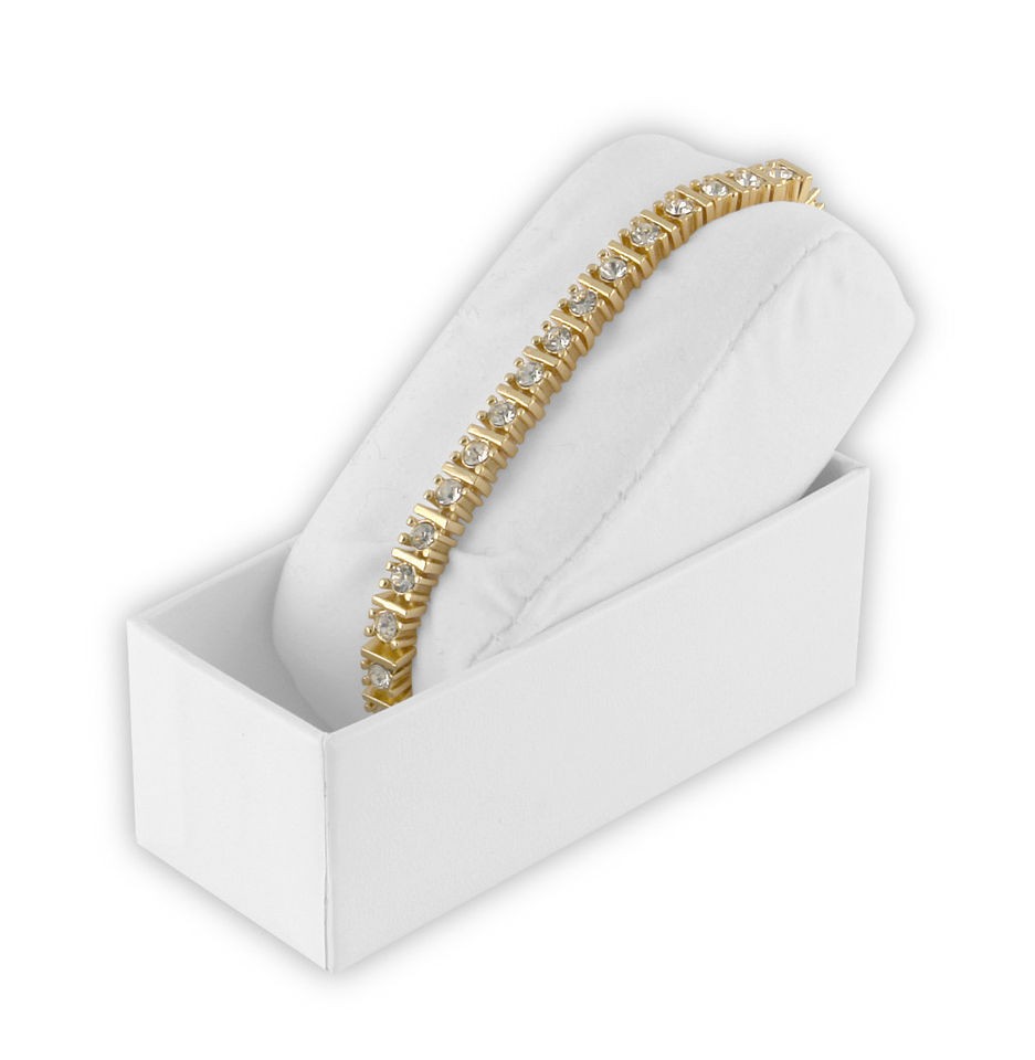 pierre cardin tennis bracelet white crystals in a gold plated bracelet 