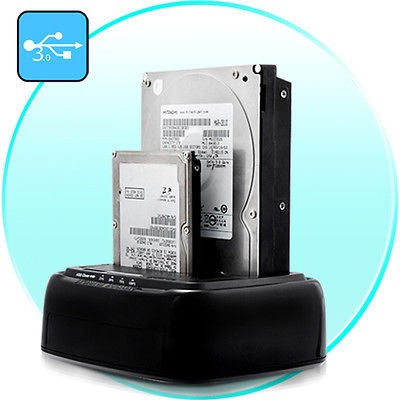 USB 3.0 Dual HDD/SSD Docking Station + Drive Copy