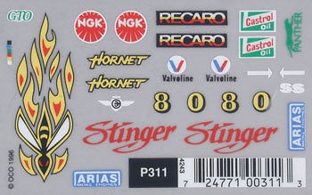 pinewood derby car decals stinger p311 