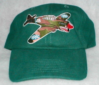 Hat With P 40 Flying Tiger Airplane Collectable Hat Low Profile Dark 