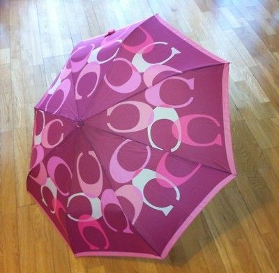   NWT/NEW Inlaid Signature Coach Umbrella F61807 Magenta Pink Fuchsia