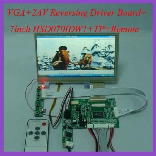   driver board + 7inch HSD070IDW1 800×480 lcd panel+Touch Screen+Remote