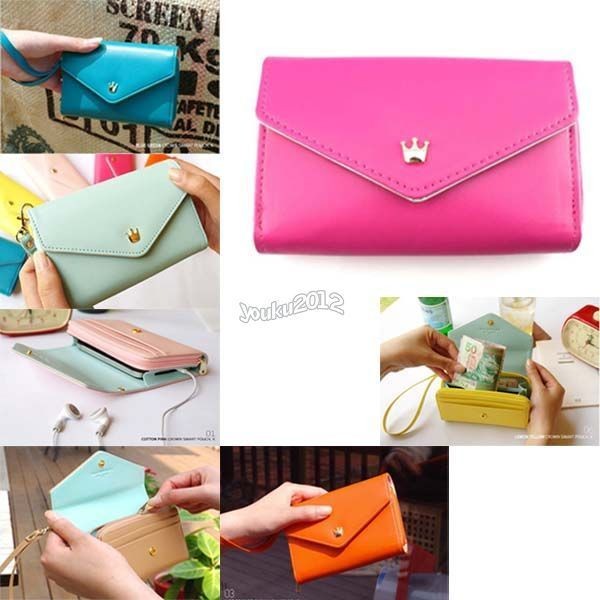   Fashion Beautiful Colorful Woman Crown Smart Pouch Purse Wallet 14cm