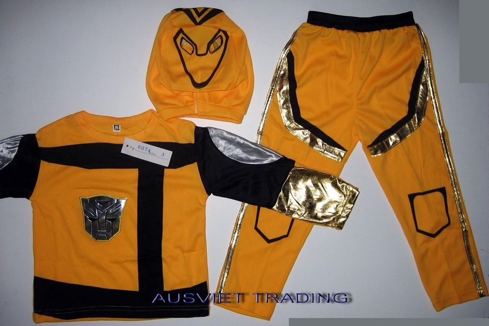 BNWT Transformers tshirt Bumblebee top mask pants t shirt costume 3pc 