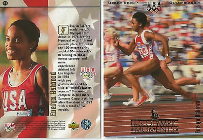 Newly listed Evelyn Ashford U.S. Olympic Moments Trading Card Upper 