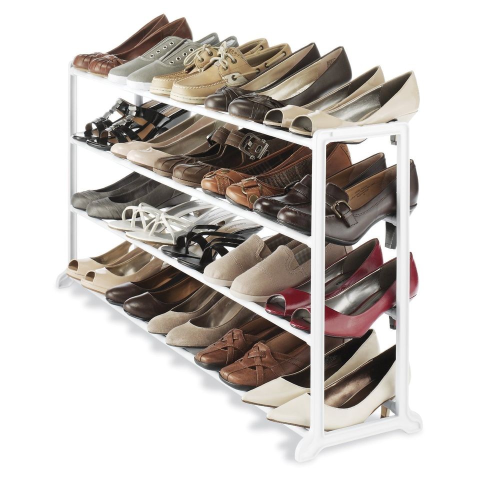 whitmor 6780 3139 wht white resin 20 pair shoe rack