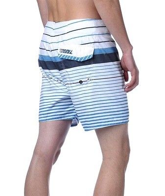 EZEKIEL SNAPPER 16.5 mens boardshorts 33 M board shorts Wht Blu Retro 