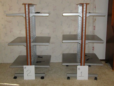 Rolling Store Display Shoe Racks With Six Adjustable Shelves