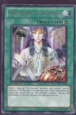 3x Yugioh STOR EN050 Asceticism of the Six Samurai Rare Card