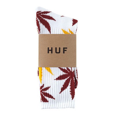 huf plant life socks weed print pink white