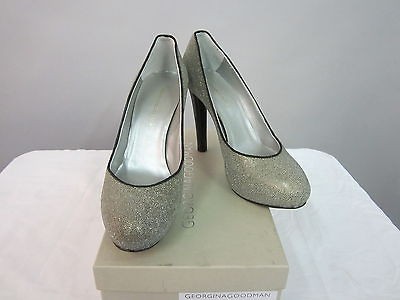 520 Georgina Goodman Womens Robyn Hidden Platform Pumps Metallic 10 