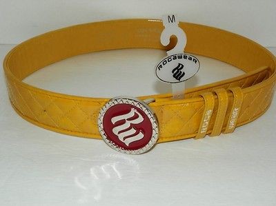 NEW ROCAWEAR WOMENS BELT SIZE M YELLOW / RED